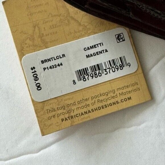 Patricia Nash Wallet Cametti Leather Tooled RFID trifold Magenta Purple - Picture 10 of 11